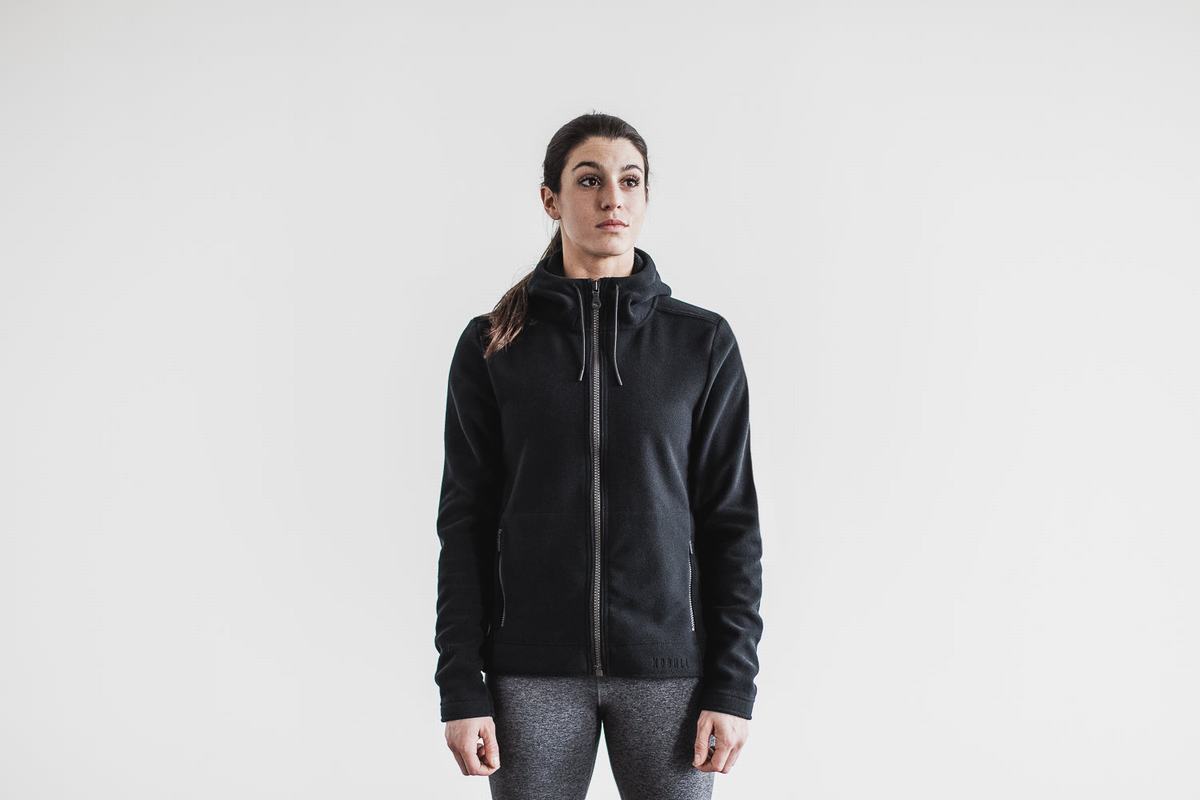 Nobull Arctic Zip-up Women\'s Jackets Black | Australia (ZJ4893)